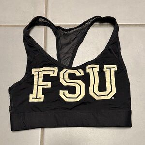PINK Victoria's Secret Black Sports Bra with FSU Logo